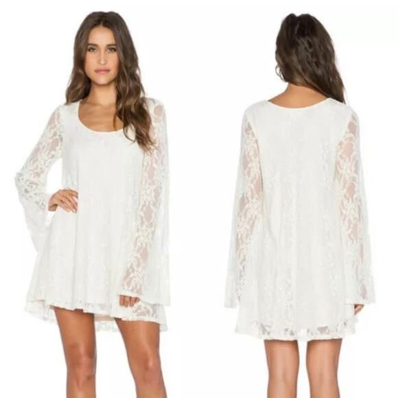 Show Me Your MuMu Ivory Lace Fannie Flow Dress Sz.S - Picture 3 of 12
